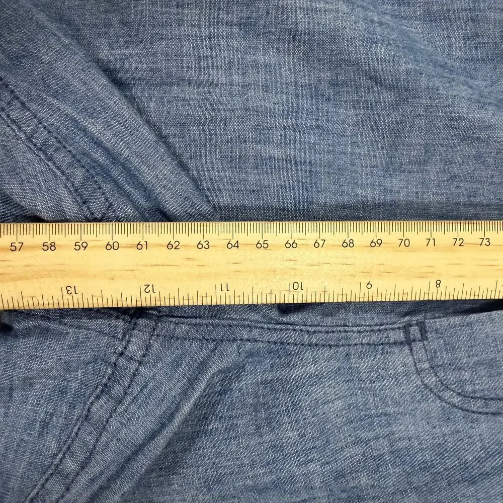 Faherty Mens XL Blue Chambray Drawstring Shorts Elastic Waist Casual Beach